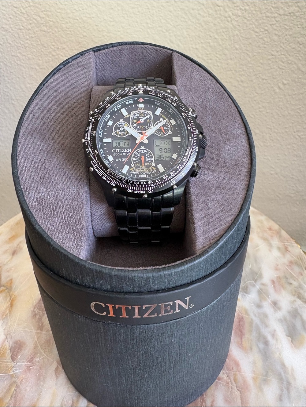 Citizen Skyhawk Promaster A-T Eco Drive Radio Controlled WR200 Watch Mens EUC